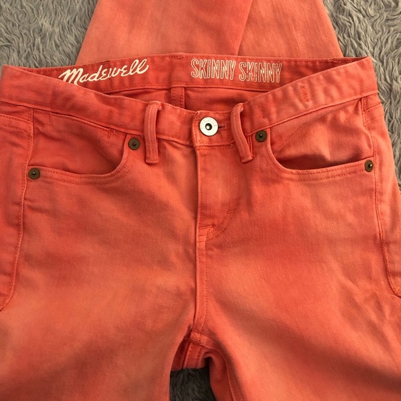 MADEWELL Salmon Pink Skinny Jeans Size 24 - Picture 3 of 6